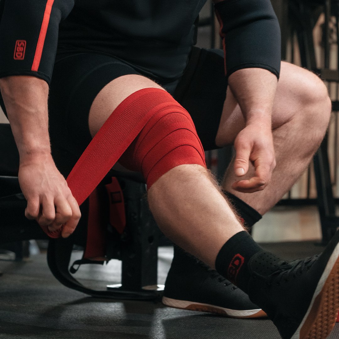 Knee Wraps - Red - Training-SBD Apparel Canada