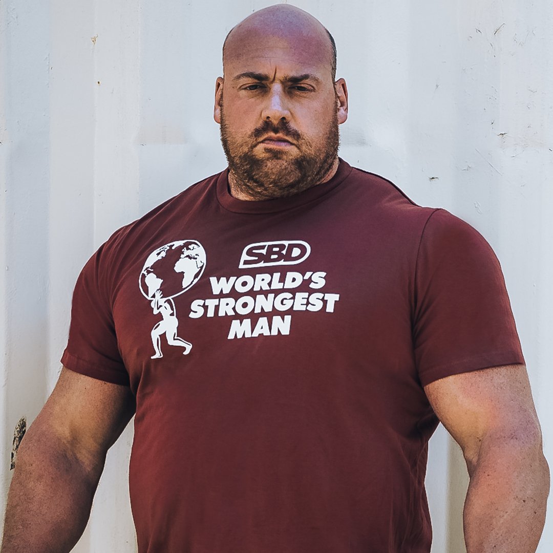 World's Strongest Man T-Shirt 2021 - Fire Brick-SBD Apparel Canada