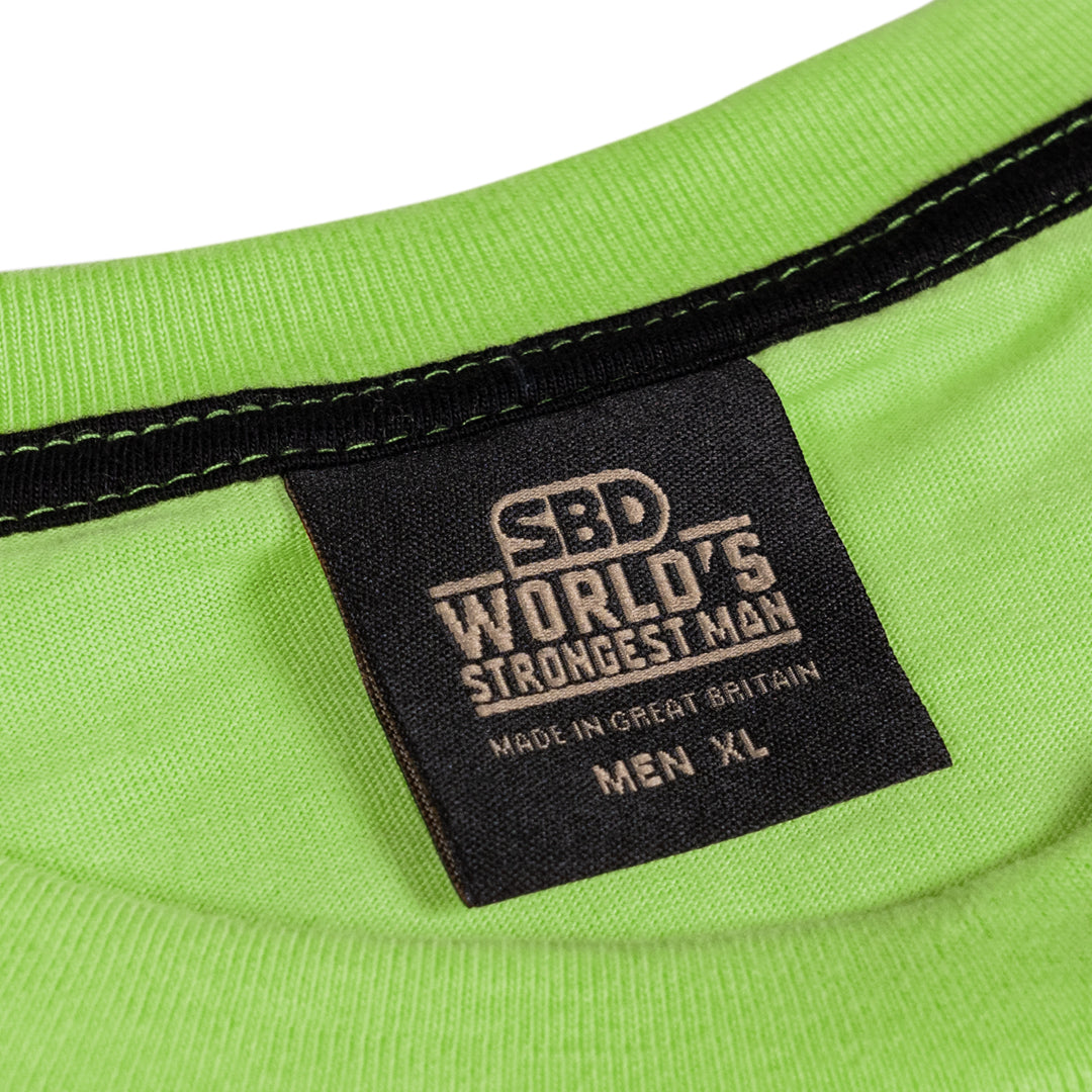World's Strongest Man T-Shirt 2022 - Lime Green-SBD Apparel Canada