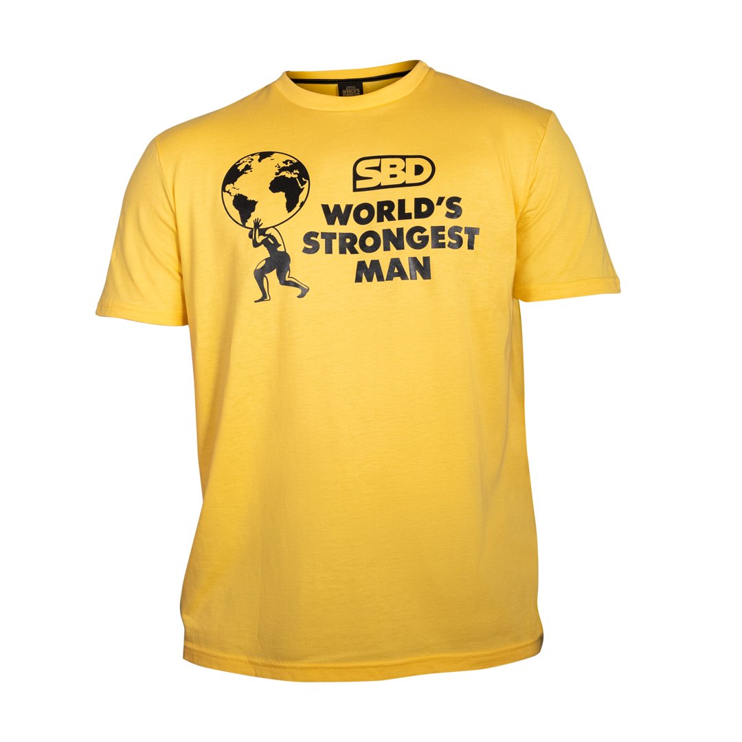 World's Strongest Man T-Shirt 2021 - Sunrise Yellow-SBD Apparel Canada