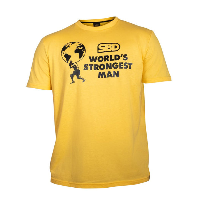 World's Strongest Man T-Shirt 2021 - Sunrise Yellow-SBD Apparel Canada