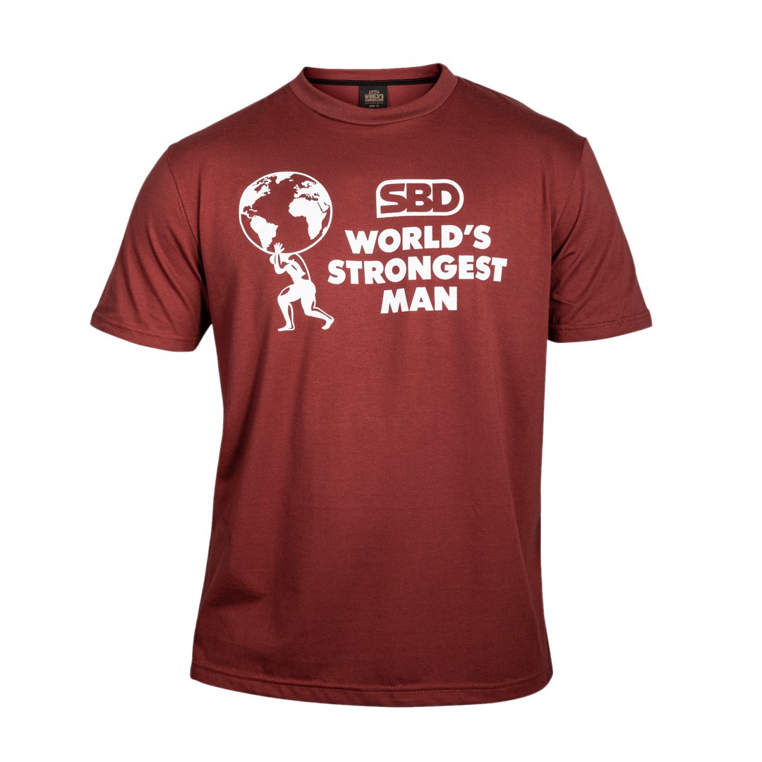 World's Strongest Man T-Shirt 2021 - Fire Brick-SBD Apparel Canada