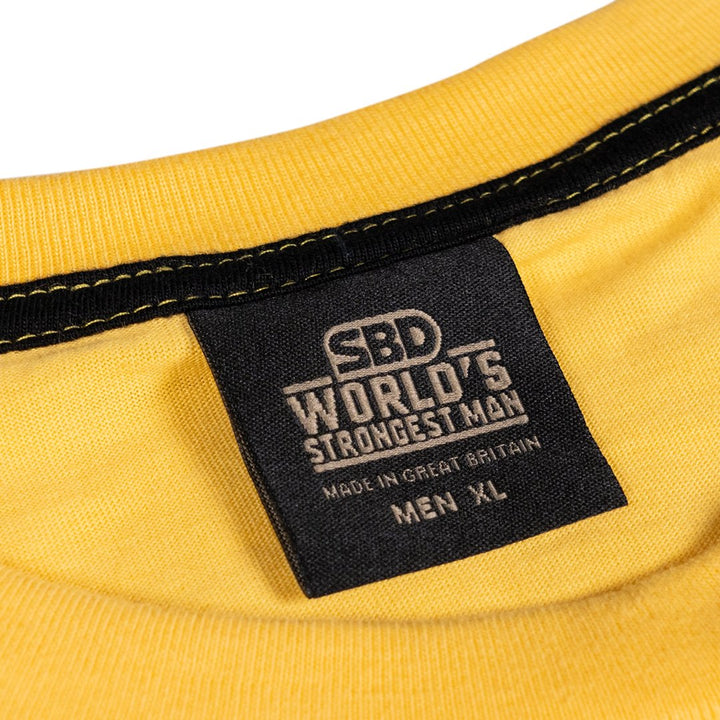 World's Strongest Man T-Shirt 2021 - Sunrise Yellow-SBD Apparel Canada