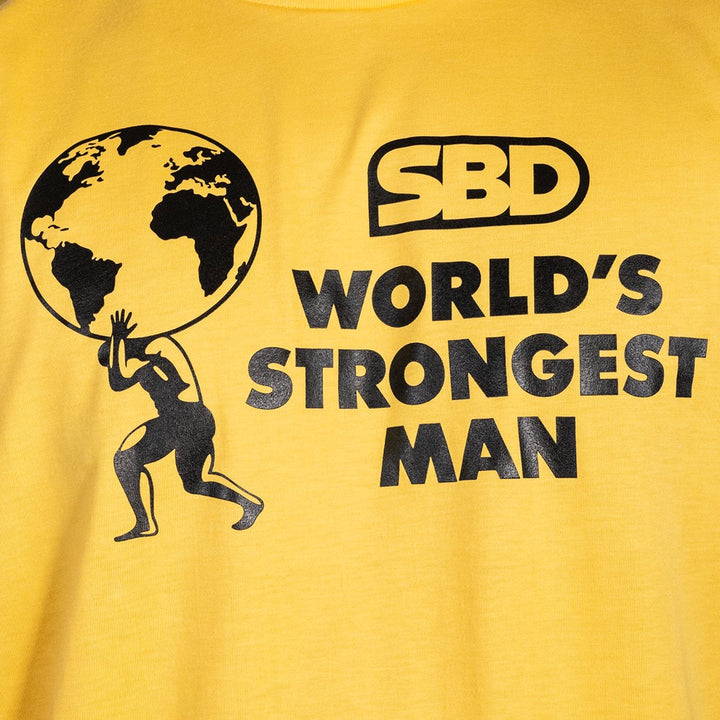 World's Strongest Man T-Shirt 2021 - Sunrise Yellow-SBD Apparel Canada